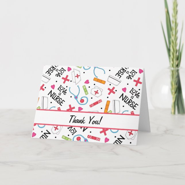 Kärlek a Nurse Tack Medical Art White Kort (Framsida)
