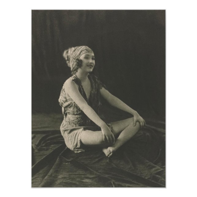 Kärlek a Poor Maid Girl Sitta Kor Ben Fototryck (Framsidan)