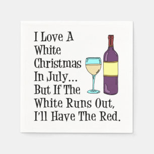 Kärlek A Vit jul i juli Vin Napkins Pappersservett