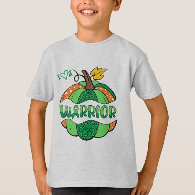 Kärlek a Warrior Pumpkin - Grönt T Shirt (Framsida)