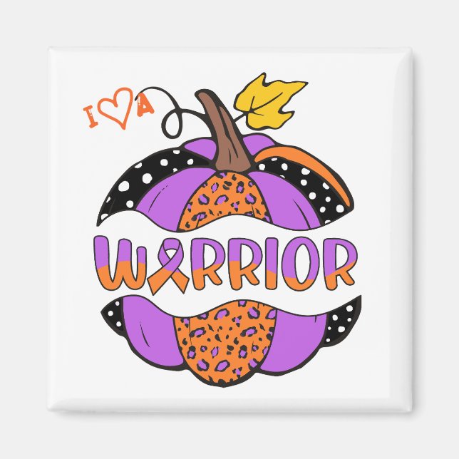 Kärlek a Warrior Pumpkin - Lila Magnet (Framsidan)