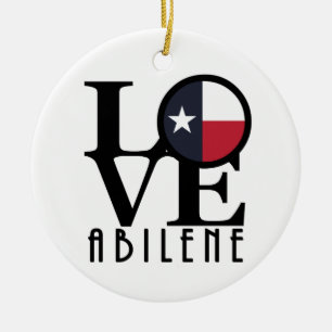 KÄRLEK Abilene Texas Julgransprydnad Keramik