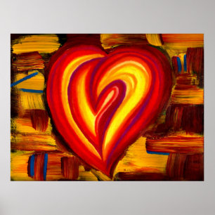 Kärlek Abstrakt Heart Oil Pastel Poster
