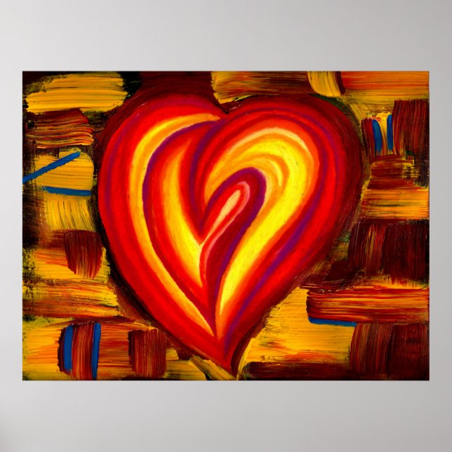 Kärlek Abstrakt Heart Oil Pastel Poster (Framsidan)