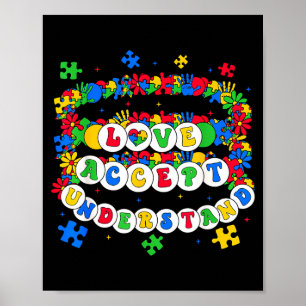 Kärlek acceptera förstå autism medvetenhet dag pus poster
