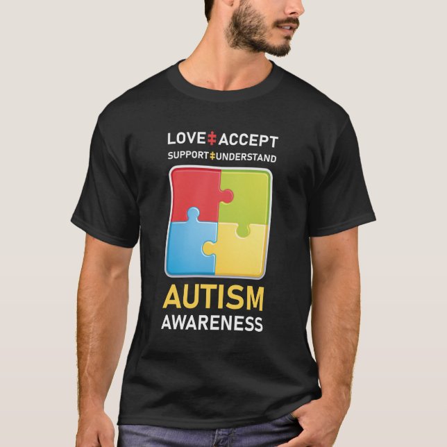 Kärlek accepterar Autism Srt Autism Autism Autism T Shirt (Framsida)