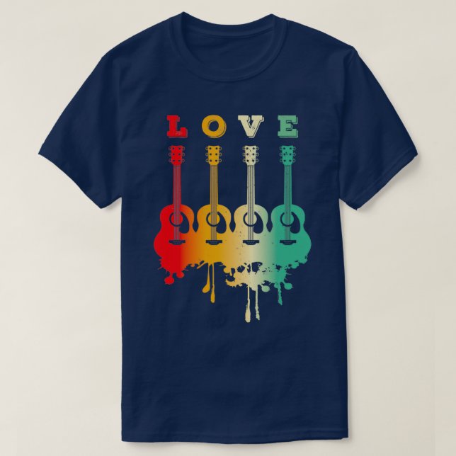 Kärlek Acoustic Guitar Acoustic Guitar Player Gift T Shirt (Design framsida)