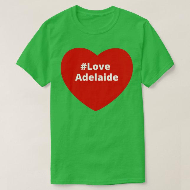 Kärlek Adelaide Hashtag Heart T Shirt (Design framsida)
