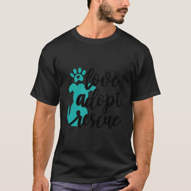 Kärlek Adoption Rädding - Hund Pet Owner Rädding M T Shirt (Framsida)