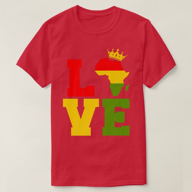 Kärlek Afrika Black History Month 2022 African Ame T Shirt (Design framsida)