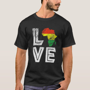KÄRLEK Afrika Karta Svarta historien Månad Manar K T Shirt