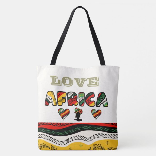 Kärlek Afrika Large Tote Bag Tygkasse (Baksida)
