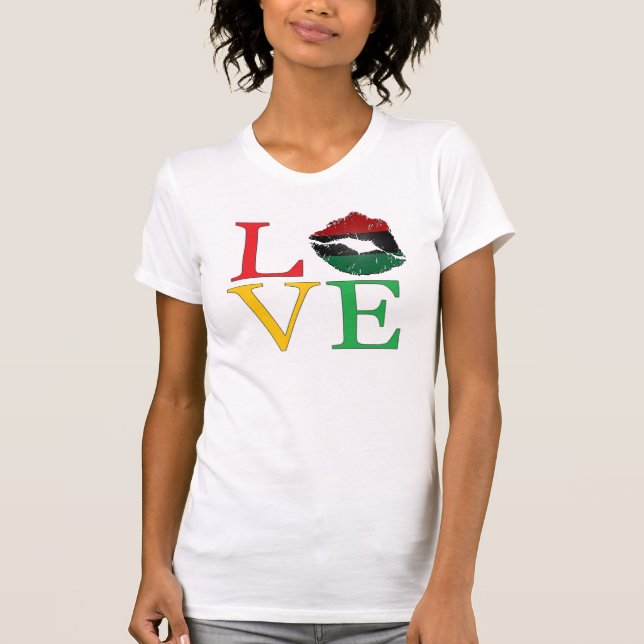 KÄRLEK Afrocentric Läppar T-Shirt (Framsida)