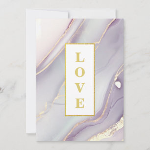 *~ KÄRLEK Agate AR66 RSVP QR Lavendel Guld Bröllop Inbjudningar