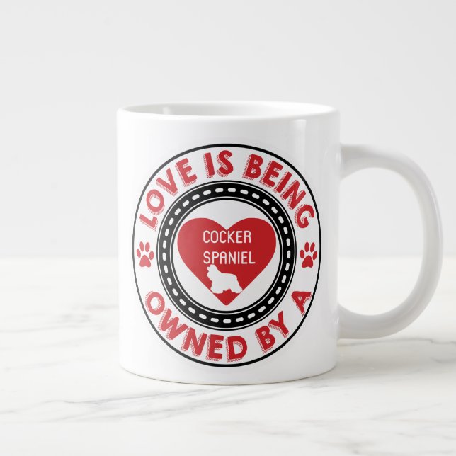 Kärlek ägs av en Cocker-spanel Jumbo Mugg (Höger)