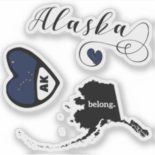 Kärlek Alaska, 3 olika konstruktioner, Die cut Klistermärken