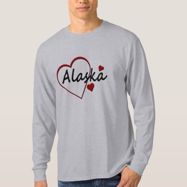 Kärlek Alaska Hearts Manar Långärmad T-shirt (Framsida)