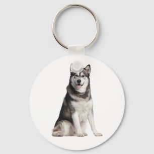 Kärlek Alaska (Hund Keychain), Malamute Puppy Nyckelring