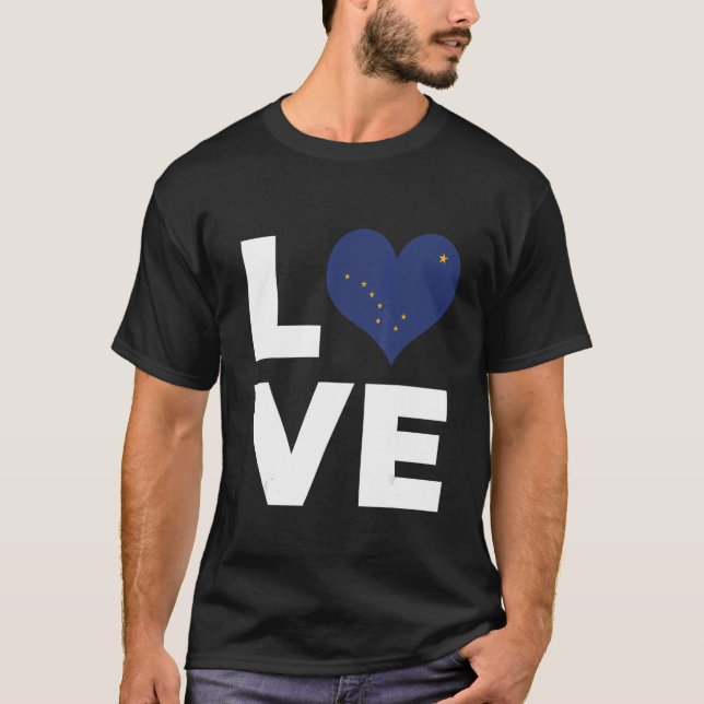 Kärlek Alaska Statlig flagga T Shirt (Framsida)