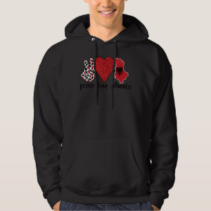 Kärlek Albanien proud albanska albanska Flagga Hoodie