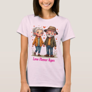 Kärlek åldras aldrig kallt gammalt par T-skirt T Shirt