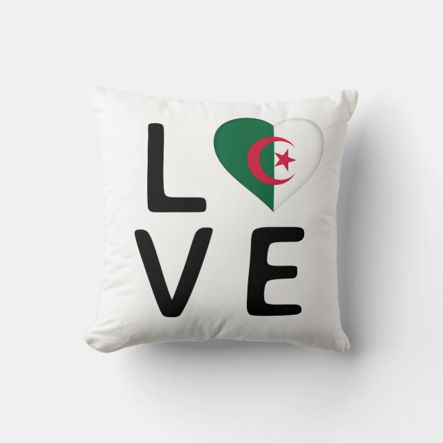 Kärlek - Algeriet Flagga Kudde (Framsida)