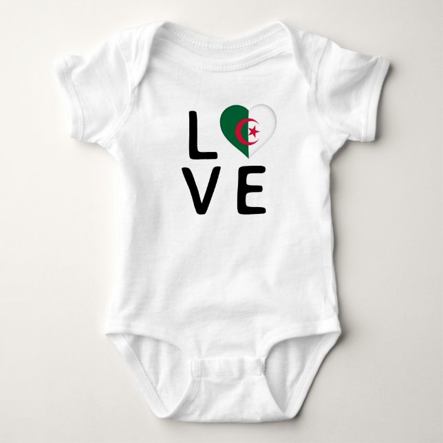 Kärlek - Algeriet Flagga T Shirt (Framsida)