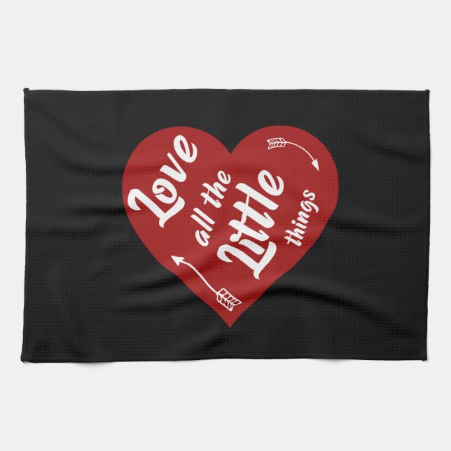 kärlek all liten sak-design kökshandduk (Horisontell)