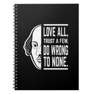 Kärlek All Trust A few Shakespeare Citat Thespian Anteckningsbok