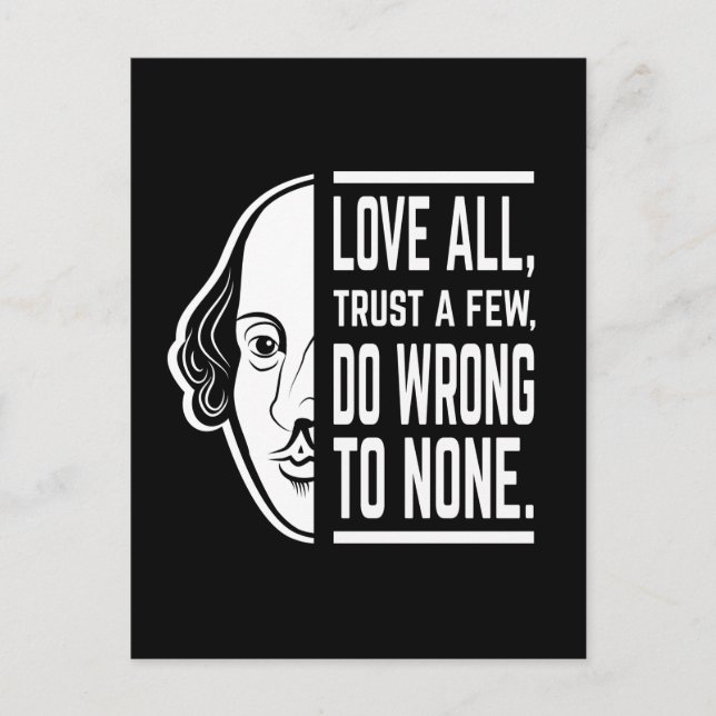 Kärlek All Trust A few Shakespeare Citat Thespian Vykort (Framsida)