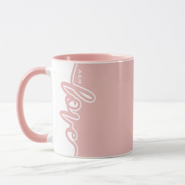 Kärlek Alla hjärtans dag Anpassningsbar Initialer  Mugg (Vänster)