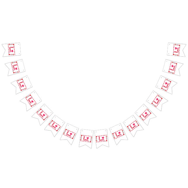 Kärlek Alla hjärtans dag Bunting Banner Vimplar (Alla)