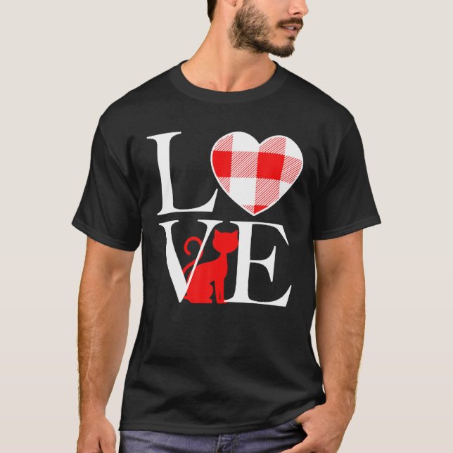 Kärlek Alla hjärtans dag, Cute Cat, Cat Lover Cost T Shirt (Framsida)