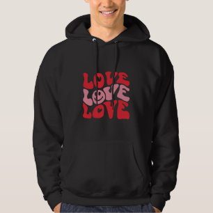 Kärlek Alla hjärtans dag Groovy Funny Helgdag Hoodie