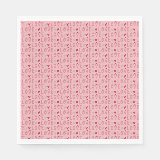 Kärlek Alla hjärtans dag Hearts Pappersservett (Framsidan)