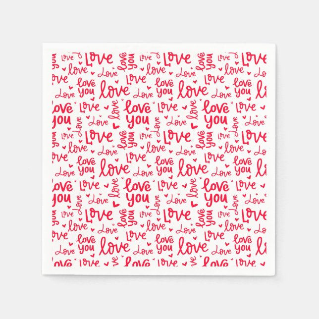 Kärlek Alla hjärtans dag Pappersservett (Framsidan)
