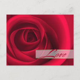 Kärlek. Alla hjärtans dag Röd ros Helg Vykort