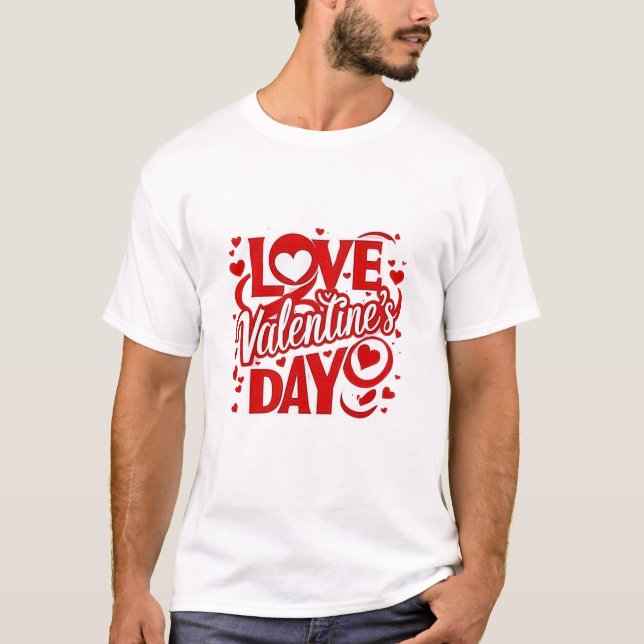 Kärlek Alla hjärtans dag-Romantiska hjärtutformnin T Shirt (Framsida)