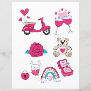 Kärlek Alla hjärtans dag Romantiska Scrapbook-elem