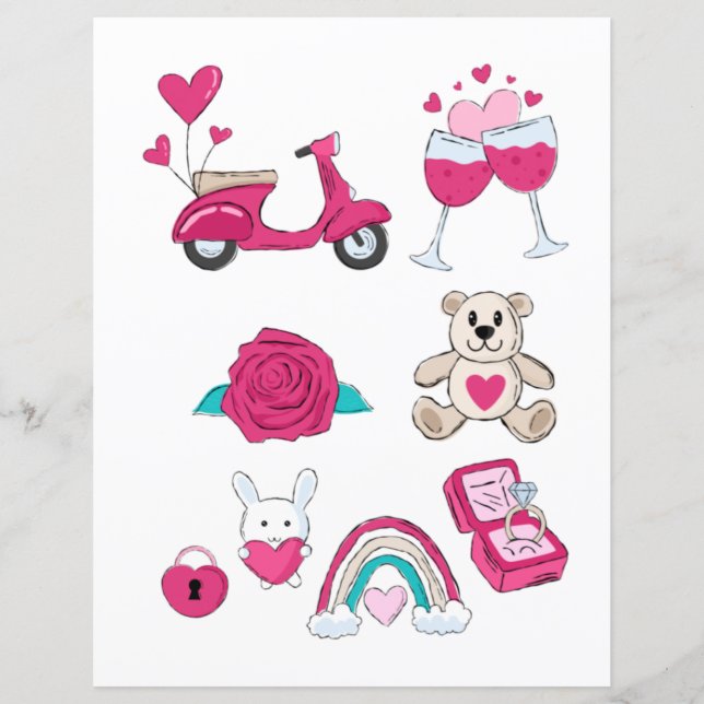 Kärlek Alla hjärtans dag Romantiska Scrapbook-elem (Framsida)