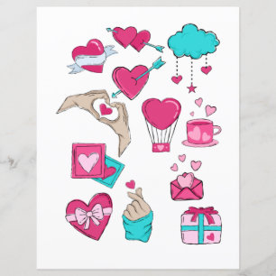 Kärlek Alla hjärtans dag Romantiska Scrapbook-elem