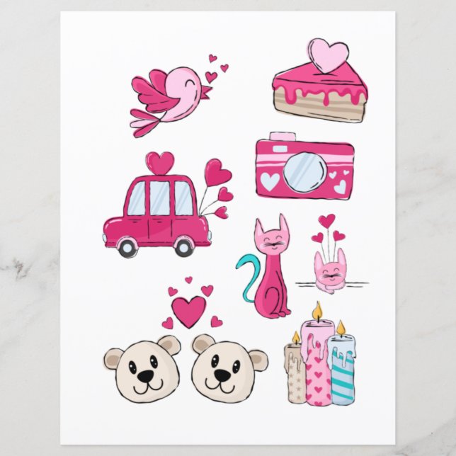 Kärlek Alla hjärtans dag Romantiska Scrapbook-elem (Framsida)