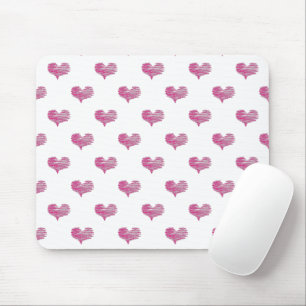 Kärlek Alla hjärtans dag Shock rosa Heart Sketch Musmatta