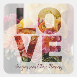 KÄRLEK Alla hjärtans dag-tema Genomskinlig överdra Fyrkantigt Klistermärke