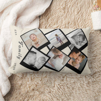 Kärlek Alltid – Anpassad Familjefotocollage Kudd Lumbarkudde