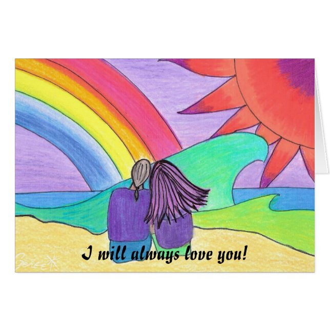 Kärlek Alltid för avgående Hälsningskort (Framsidan Horizontal)