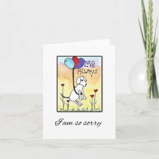 Kärlek Alltid, Hund Art, Pet Sympathy Card Kort (Framsida)