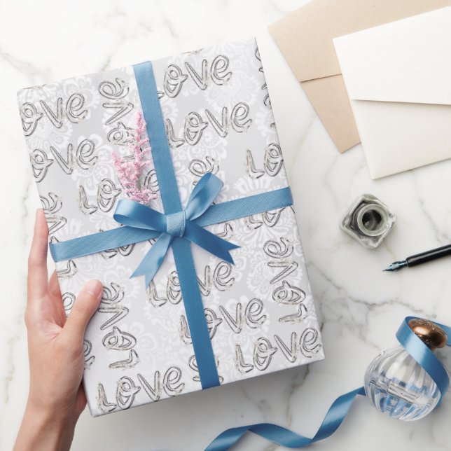 Kärlek Almond Blommars White Damask Presentpapper (Gifting)