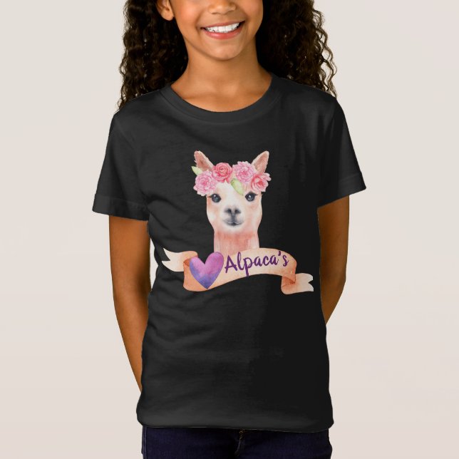 Kärlek Alpacas T Shirt (Framsida)