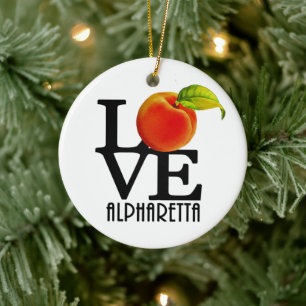 KÄRLEK Alpharetta Georgia Julgransprydnad Keramik